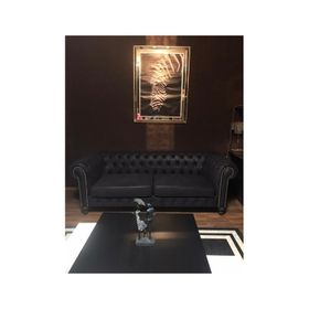 3A Mobilya Black Nubuk Chesterfield