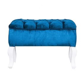 3A Mobilya Blue Kapitone Mavi Puf