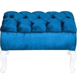 3A Mobilya Blue Kapitone Mavi Puf