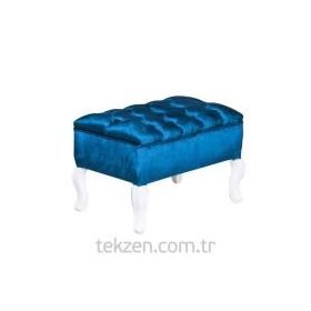 3A Mobilya Blue Kapitone Puf