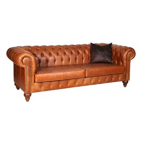3A Mobilya Hakiki Deri Nappa Chesterfield