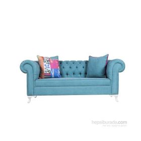 3A Mobilya İkili Turkuaz Chesterfield