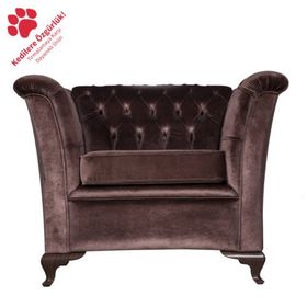 3A Mobilya Modern Tekli Kahverengi Chesterfield