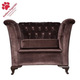 3A Mobilya Modern Tekli Kahverengi Chesterfield