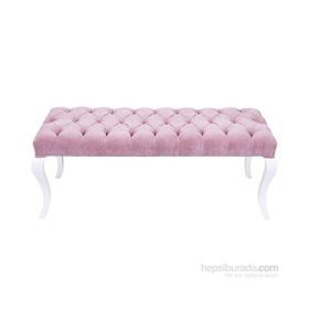 3A Mobilya Pembe Kapitone Taşlı Puf