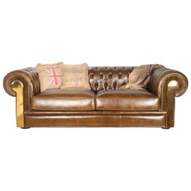 3A Mobilya Real Leather Chesterfield