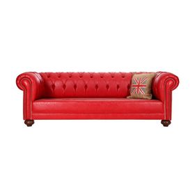 3A Mobilya Red Leather Chesterfield