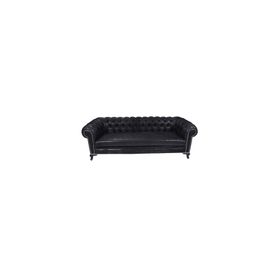3A Mobilya Siyah 230x90x80 cm Nubuk Kanepe