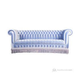 3A Mobilya Su Mavisi Rüya Chesterfield Kanepe
