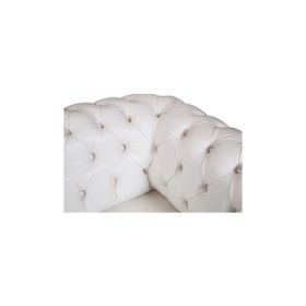 3A Mobilya White Leather Beyaz Chesterfield
