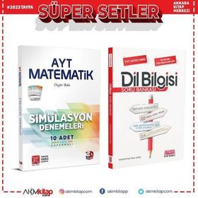3d 2 Kitap Ayt Matematik Deneme ve Akm Dil Bilgisi Soru Bankası Seti