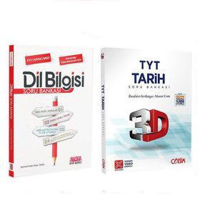 3D 2 Kitap TYT Tarih Soru Bankası ve AKM Dil Bilgisi Soru Bankası Seti