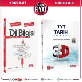 3D 2 Kitap TYT Tarih Soru Bankası ve AKM Dil Bilgisi Soru Bankası Seti