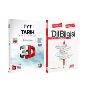 3D 2 Kitap TYT Tarih Soru Bankası ve AKM Dil Bilgisi Soru Bankası Seti