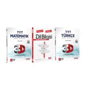 3D 3 Kitap TYT Türkçe ve Matematik ile AKM Dil Bilgisi Soru Bankası Seti