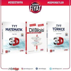 3D 3 Kitap TYT Türkçe ve Matematik ile AKM Dil Bilgisi Soru Bankası Seti