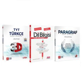 3D 3 Kitap TYT Türkçe ve Paragraf ile AKM Dil Bilgisi Soru Bankası Seti