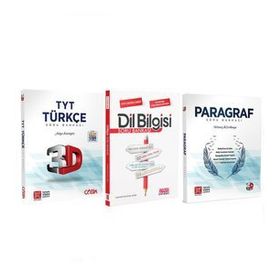 3D 3 Kitap TYT Türkçe ve Paragraf ile AKM Dil Bilgisi Soru Bankası Seti