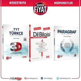 3D 3 Kitap TYT Türkçe ve Paragraf ile AKM Dil Bilgisi Soru Bankası Seti