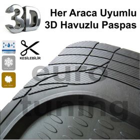 3D 5 Parça Universal Havuzlu Oto Paspas