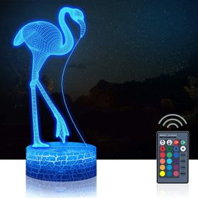 3D Işıklı Kumandalı Dekoratif Hediyelik Flamingo Gece Lambası