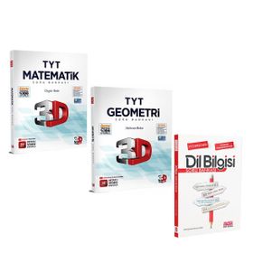 3D TYT Matematik ve Geometri ile AKM Dil Bilgisi 3 Kitap Soru Bankası Seti