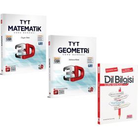 3D - TYT Matematik ve Geometri ile AKM Dil Bilgisi 3 Kitap Soru Bankası Seti
