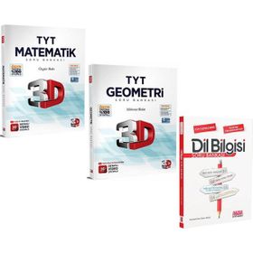 3D TYT Matematik ve Geometri ile AKM Dil Bilgisi 3 Kitap Soru Bankası Seti