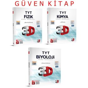 3D Yayınları 2022 Tyt Fizik Kimya Biyoloji Soru Bankası Seti 3 Kitap