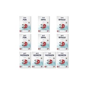 3D Yayınları 3d 2023 Tyt Ayt Matematik Geometri Fizik Kimya Biyoloji Soru Bankası Seti 10 Kitap