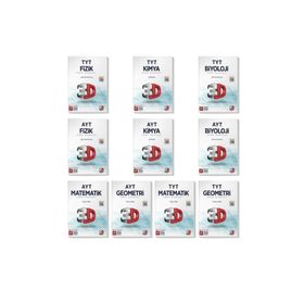 3D Yayınları 3d 2023 Tyt Ayt Matematik Geometri Fizik Kimya Biyoloji Soru Bankası Seti 10 Kitap