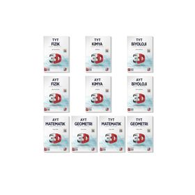 3D Yayınları 3d 2023 Tyt Ayt Matematik Geometri Fizik Kimya Biyoloji Soru Bankası Seti 10 Kitap
