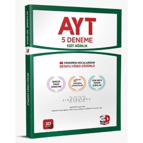 3D Yayınları AYT Eşit Ağırlık 5'li Paket Deneme-3D Yayınları