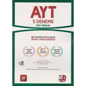 3D Yayınları AYT Eşit Ağırlık 5'li Paket Deneme-3D Yayınları