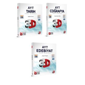 3D Yayınları Ayt Tamamı Video Çözümlü Edebiyat Coğrafya Tarih Soru Bankası Seti