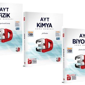 3D Yayınları Fizik Kimya Biyoloji AYT Fen Bilimleri Soru Bankası Seti