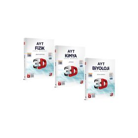 3D Yayınları Fizik Kimya Biyoloji AYT Fen Bilimleri Soru Bankası Seti