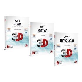 3D Yayınları Fizik Kimya Biyoloji AYT Fen Bilimleri Soru Bankası Seti