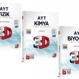 3D Yayınları Fizik Kimya Biyoloji AYT Fen Bilimleri Soru Bankası Seti