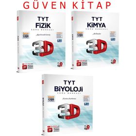3D Yayınları TYT Fizik + Kimya + Biyoloji Soru Bankası Seti