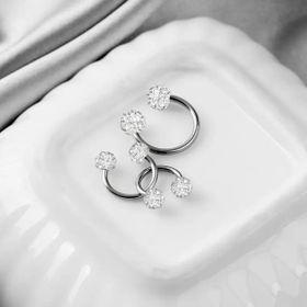 3'lü 316L Kararmaz Cerrahi Çelik Kristal Taşlı Kıkırdak Dudak Burun Septum Tragus Piercing
