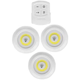 3'lü Uzaktan Kumandalı Yapışkanlı Kablosuz LED Spot Lambalar