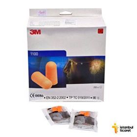 3M 1100 İpsiz Silikon 200 Çift Kulak Tıkacı