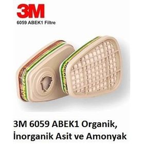 3M 6059 Abek1 Organik Gaz Buhar Maske Filtresi