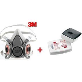3M 6200 Yarım Yüz Maskesi + 6035 FFP3 Filtre Dahil Kombine Set