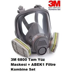 3M 6800 Tam Yüz Maskesi + 6059 ABEK1 Filtre Kombine Set