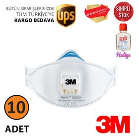 3M 9322 FFP2 10 Adet Ventilli Toz ve Duman Maskesi