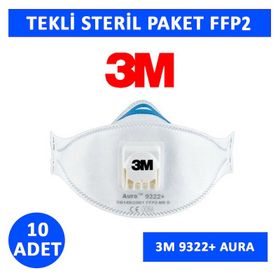 3M 9322 FFP2 10 Adet Ventilli Toz ve Duman Maskesi
