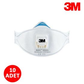 3M 9322 FFP2 10 Adet Ventilli Toz ve Duman Maskesi