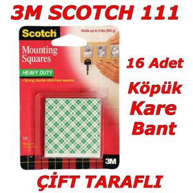 3M Scotch 111 Çift Taraflı Yapışkan Kareler